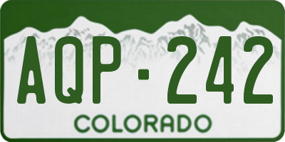CO license plate AQP242