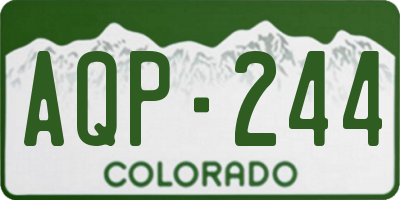 CO license plate AQP244