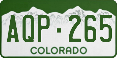 CO license plate AQP265