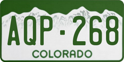 CO license plate AQP268