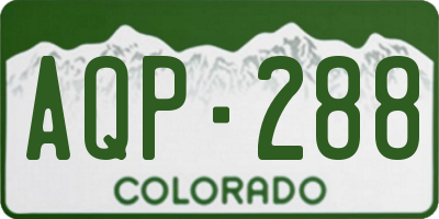 CO license plate AQP288