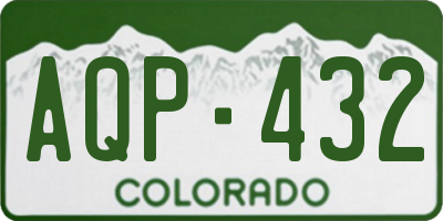 CO license plate AQP432