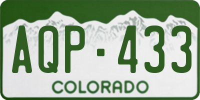 CO license plate AQP433