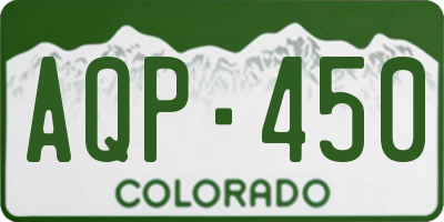 CO license plate AQP450