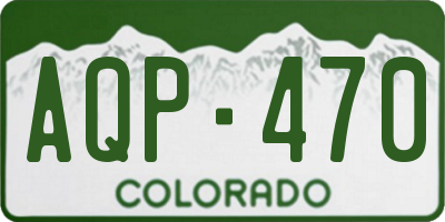 CO license plate AQP470