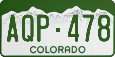 CO license plate AQP478