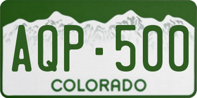 CO license plate AQP500