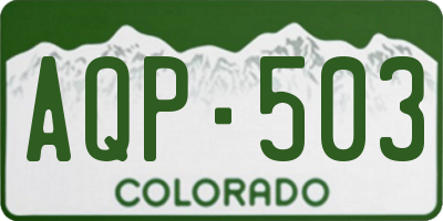 CO license plate AQP503