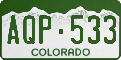 CO license plate AQP533