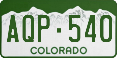 CO license plate AQP540