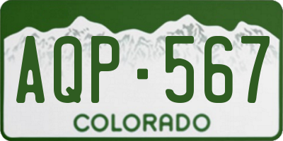 CO license plate AQP567