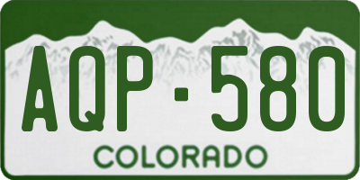 CO license plate AQP580