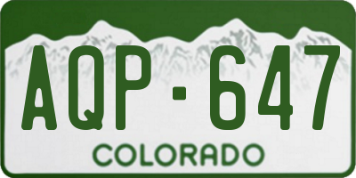 CO license plate AQP647
