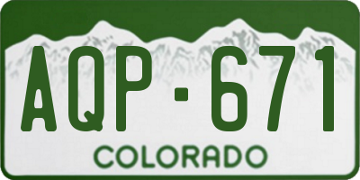 CO license plate AQP671