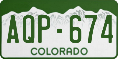 CO license plate AQP674
