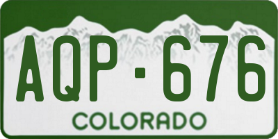 CO license plate AQP676
