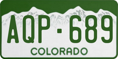 CO license plate AQP689