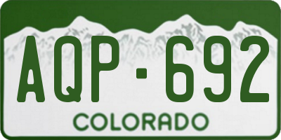 CO license plate AQP692