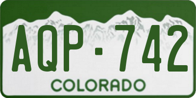CO license plate AQP742