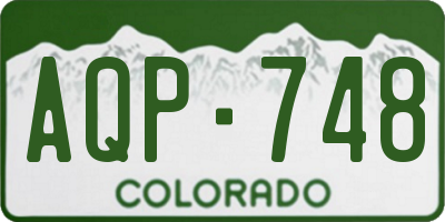 CO license plate AQP748