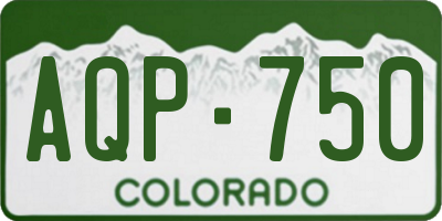 CO license plate AQP750