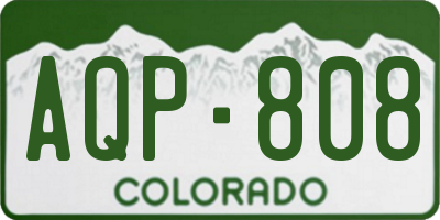 CO license plate AQP808