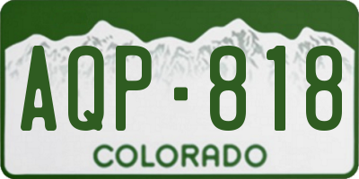 CO license plate AQP818