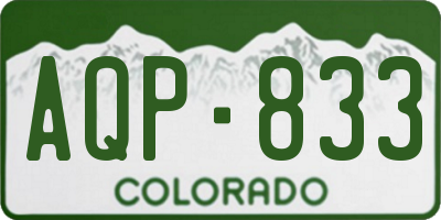 CO license plate AQP833