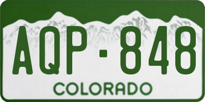 CO license plate AQP848