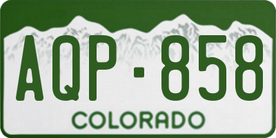 CO license plate AQP858