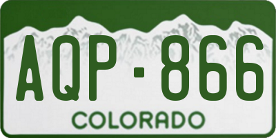 CO license plate AQP866
