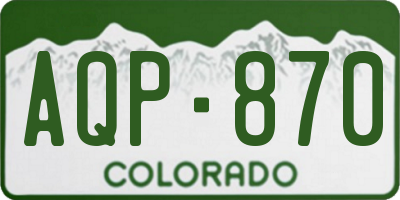 CO license plate AQP870