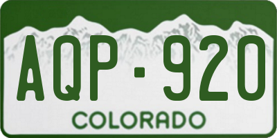 CO license plate AQP920