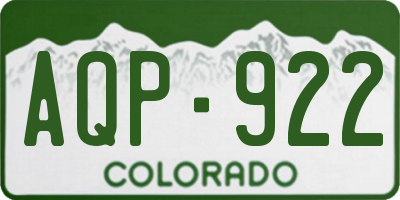 CO license plate AQP922