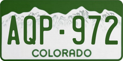 CO license plate AQP972