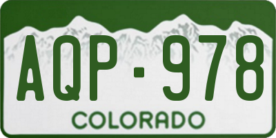 CO license plate AQP978