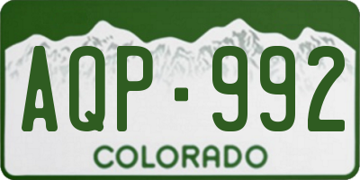 CO license plate AQP992