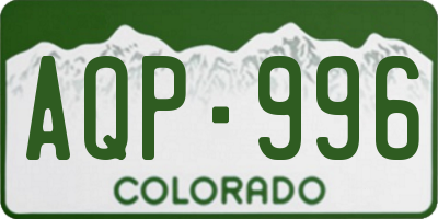 CO license plate AQP996