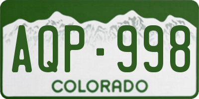CO license plate AQP998