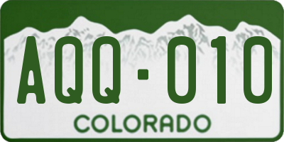 CO license plate AQQ010