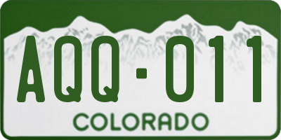 CO license plate AQQ011