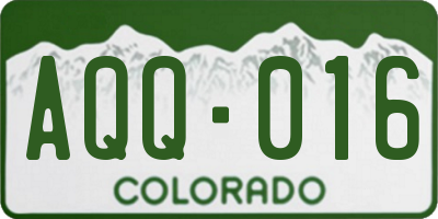 CO license plate AQQ016