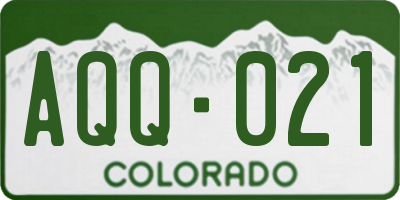CO license plate AQQ021