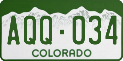 CO license plate AQQ034