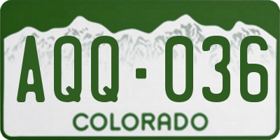 CO license plate AQQ036