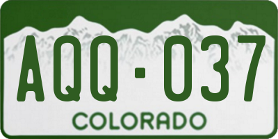 CO license plate AQQ037
