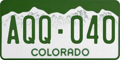 CO license plate AQQ040