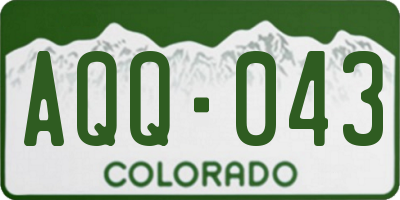 CO license plate AQQ043