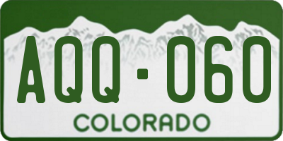 CO license plate AQQ060