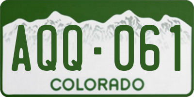 CO license plate AQQ061
